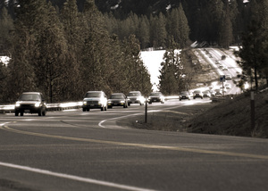 The Vehicle Procession following Bride and Groom the 14 miles to the reception hall.